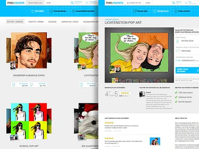 Browse styles and order personal artwork design list online shop online store order product details ui ux