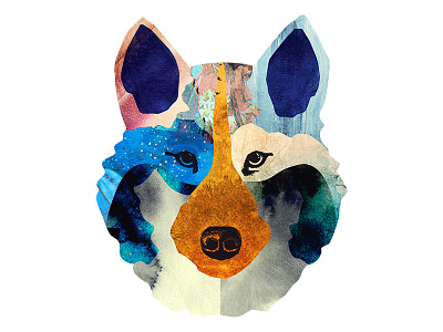 ULV artwork collage illustration wolf
