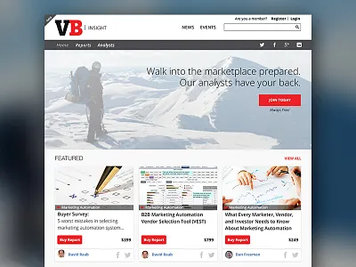VentureBeat Insight Homepage design grid homepage interface site ui web white