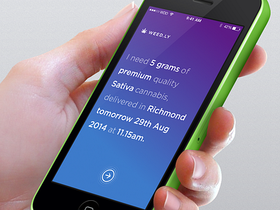 Weed delivery service cannabis design ios iphone legal ui ux weed