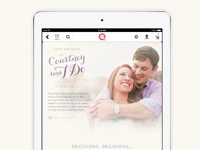 Courtney Says I Do ipad qvc wedding