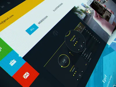 Flat CV Folio blue cv flat folio green modern portfolio red resume theme webdesign yellow