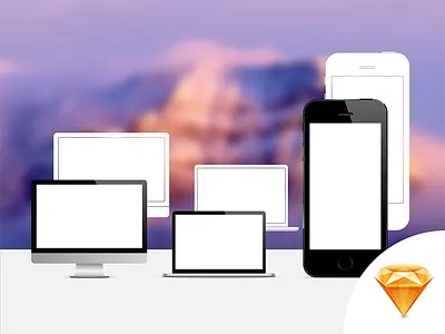 Apple devices Sketch file download imac iphone macbook outline sketch