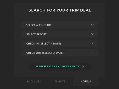 Hypetravel Search button design from interface simple travel web