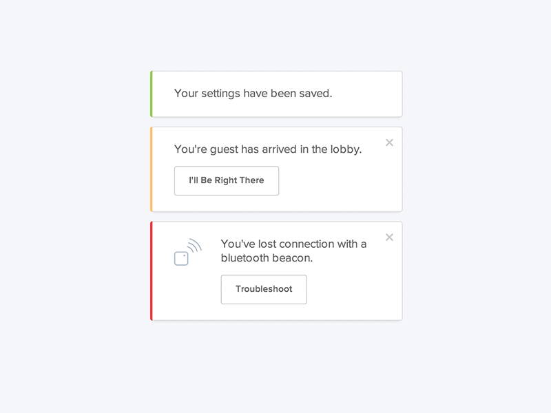 Robin Notifications alert animation button icon notification popup