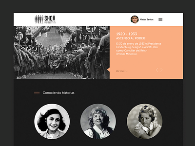 Shoá Website anafrank clean flat landing secondwar shoa simple site ui user interface web website