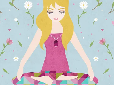 Yoga branding business character design flowers girl graphic design identity illustration print vector yoga