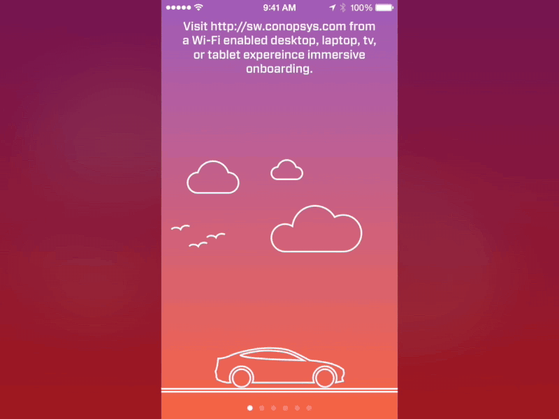 Parallax Onboarding car dawn dusk flat gradients home ios line night onboarding parallax