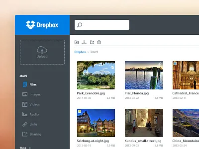 Dropbox Redesign app concept dropbox flat icons jakob treml redesign ui ux webdesign