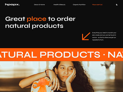 hpopx. - Design concept 2022 cosmetics design fonts minimal natural orange product shop ui uidesign website