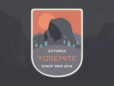 Octopus 2014 Staff Trip Badge badge california flat half dome illustration octopus trips valley floor yosemite