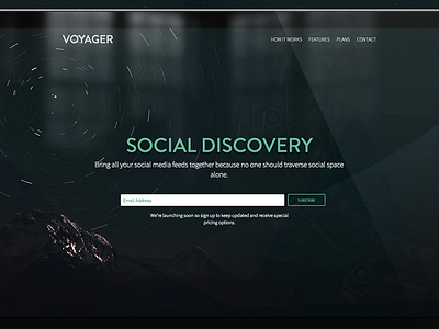 Voyager Website Pre-Launch product saas social social media space startup