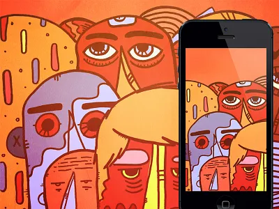 Staring Dead Eyes dead eyes face illustration red