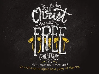 Verse of the Day: Galatians 5:1 bible church hand drawn type illustration logos bible software typography verse yoke