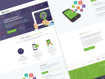 Altrooz Website advertising discover app flat homepage mobile apps website