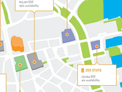 Map detail 3d boston building callouts map