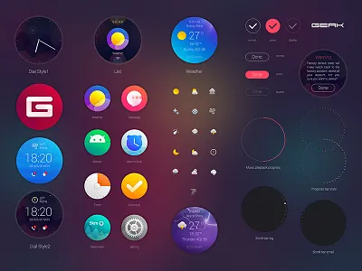 Geak Ui Kit controls geak icon kit see smart ui visual watch