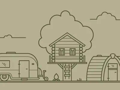 Camping camping caravan fire green nature outdoors tree house