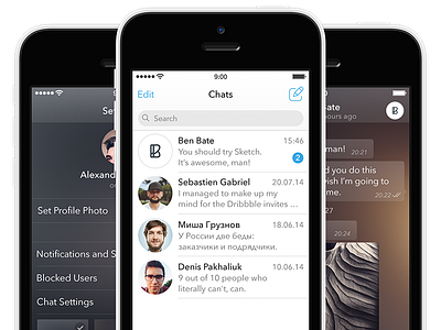 Telegram Messenger [All project] app ios7 ipad iphone messenger telegram ui