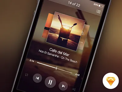 Player Sketchapp app attachment download free ios ios7 music player sketch sketchapp