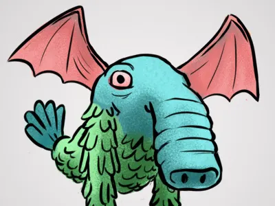 Alien Pet alien bat bird childrens book elephant feathers kids book mars pet trunk