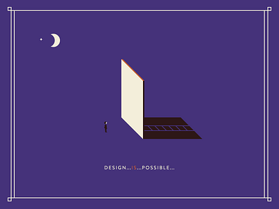 Design...Is...Possible... dangerdom dominic flask drama flat illustration ladder moon night purple shopify stars vector