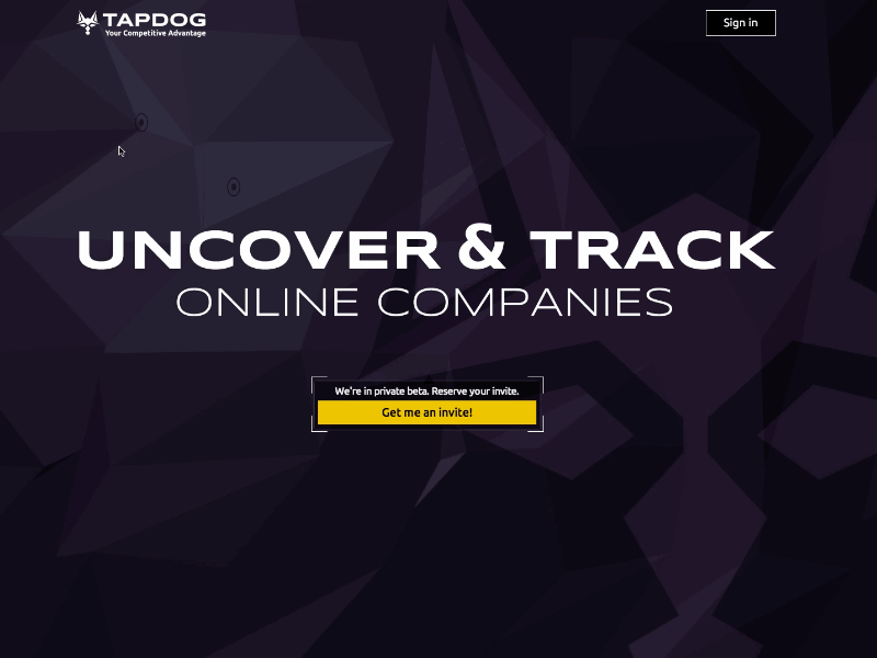 The Tapdog Landing Page landing page lp poly