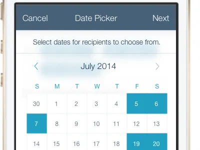 Date Picker calendar date iphone picker