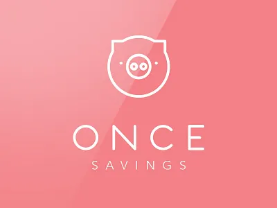 Once Savings app design heckaton illustrator logo pig savings ui winner