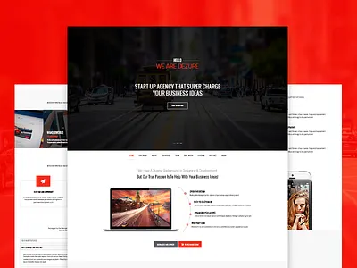 Dezure | Multi-Purpose Parallax PSD Landing Page google map landing page multi color onepage parallax parallax portfolio psd template themeforest website design wordpress wordpress blog