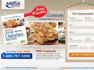 Arriva Medical - Betty Crocker design interface landing layout minimal web