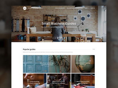 Small Business Guides clean hipster home page landing page light marketing minimal photography responsive simple web website