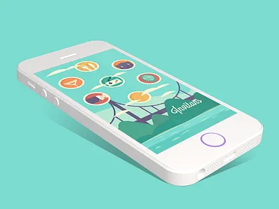 Splash app business city drink event flat game illustration ios splash