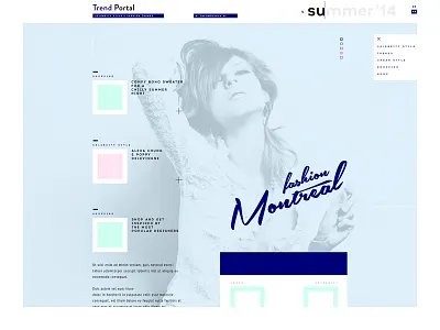 WIP of TrendPortal (name changed) beauty canada fashion girl glam minimal style trend ui ux web women