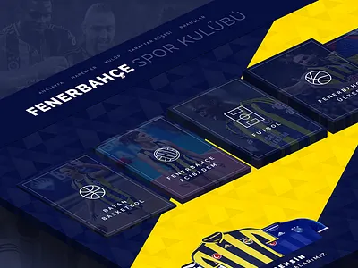 Fenerbahce SK Concept Design "mainpage" concept darkblue design fenerbahce hover soccer sport ui web yellow