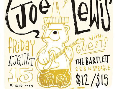 Black Joe Lewis Gig Poster concert lettering poster print