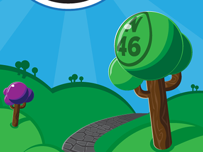 Lucky Bingo 01 balls bingo splash screen tree