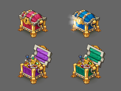 Treasure Chest animation anna ivanova concept art game icon item nikita oscolocov oasis:the last hope pykodelbi treasure chest анна иванова никита осколков