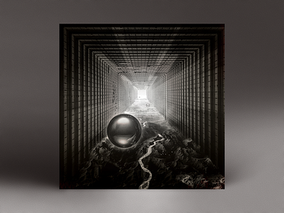 MEGASTRUCTURE album cover album black and white chrome cover dnb edm grayscale monochrome perspective reflective scale sphere
