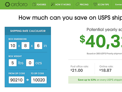 USPS Shipping Rate Calculator aktiv grotesk avant garde calculator form inputs ordoro