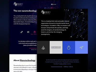 Nanotech Style Tiles background image dark dystopian nanotech news feed post processing quotes style tile