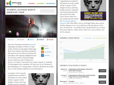 Spotlight Email Design email graph html email interpol music newsletter open sans seatgeek