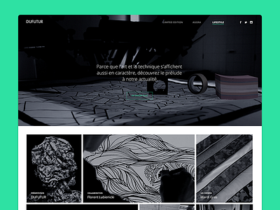Dufutur Feed black and white feed grid screenprint simple user interface web website