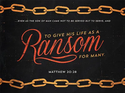 Matthew 20:28 bible chain church grunge hand type icon illustration logo logos bible software scripture texture