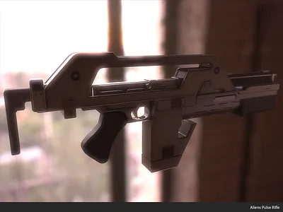 Pulse Rifle 3d game dev maya