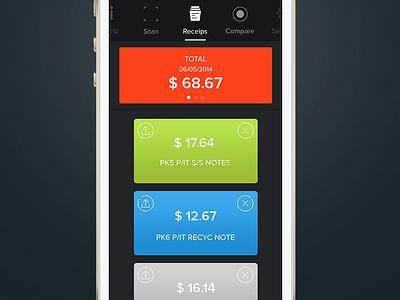 Receips/Editing app cards colors concept dark delete design ios ios 8 menu share user interface