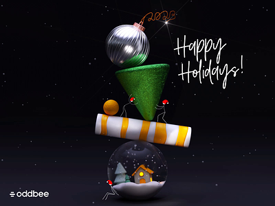 Happy Holidays! 2023 3d animation balance christmas decorations graphic design holiday motion new year postcard snowball toys