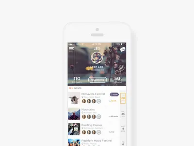 Profile app application event flat follower ios list notification profile social time