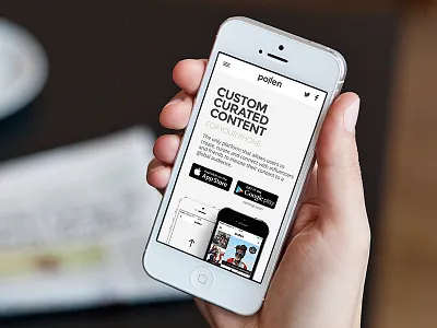Pollen responsive app iphone landing mobile page phone pollen responsive web