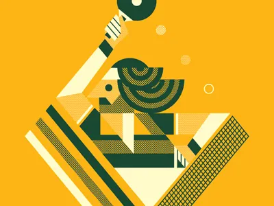 Ping Ponger abstract ball character game geometric illustration man paddle ping pong retro sports table tennis